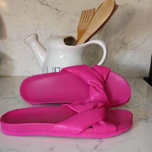 J.CREW Hot Pink Knot Slide Sandals - Women